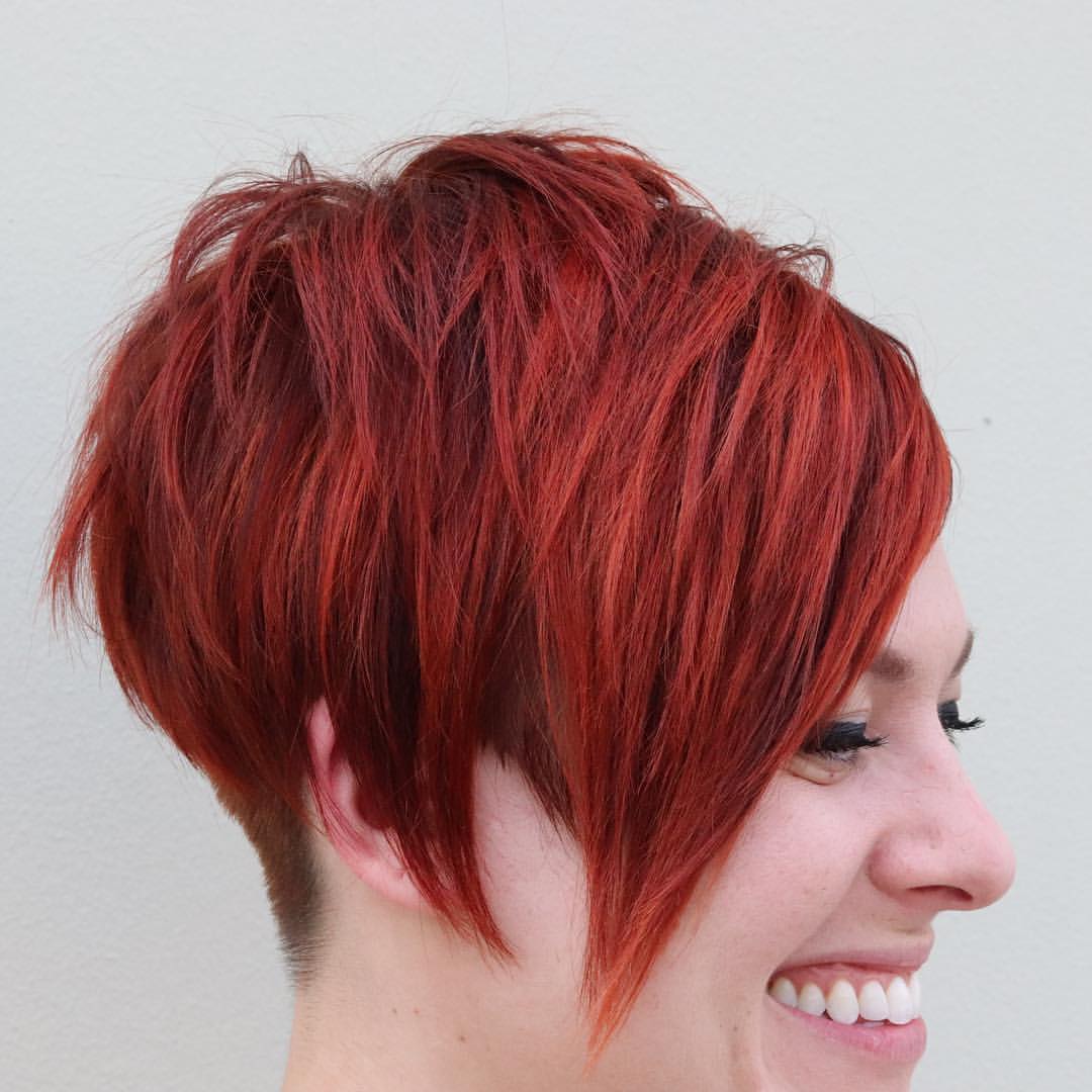 31. Fiery Angled Pixie with Undercut