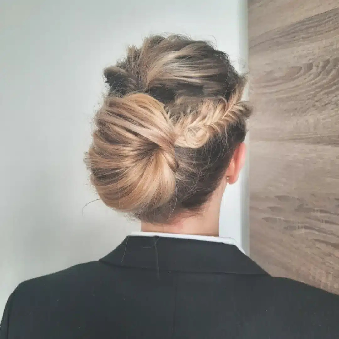 31. Fishtail Accent Low Bun