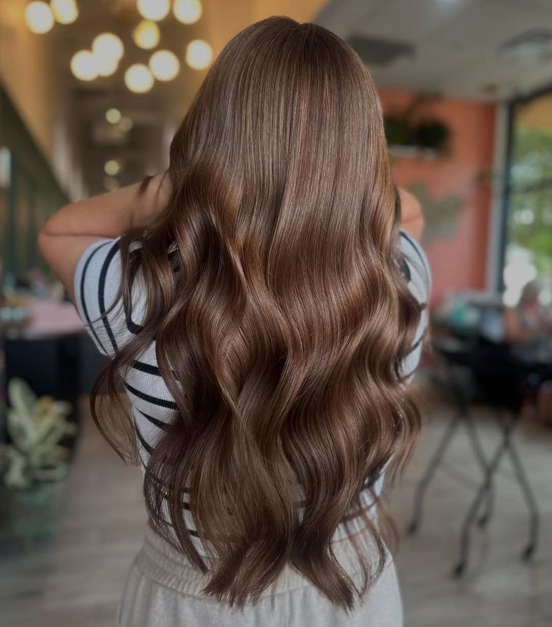 23. Glossy Chestnut Waves