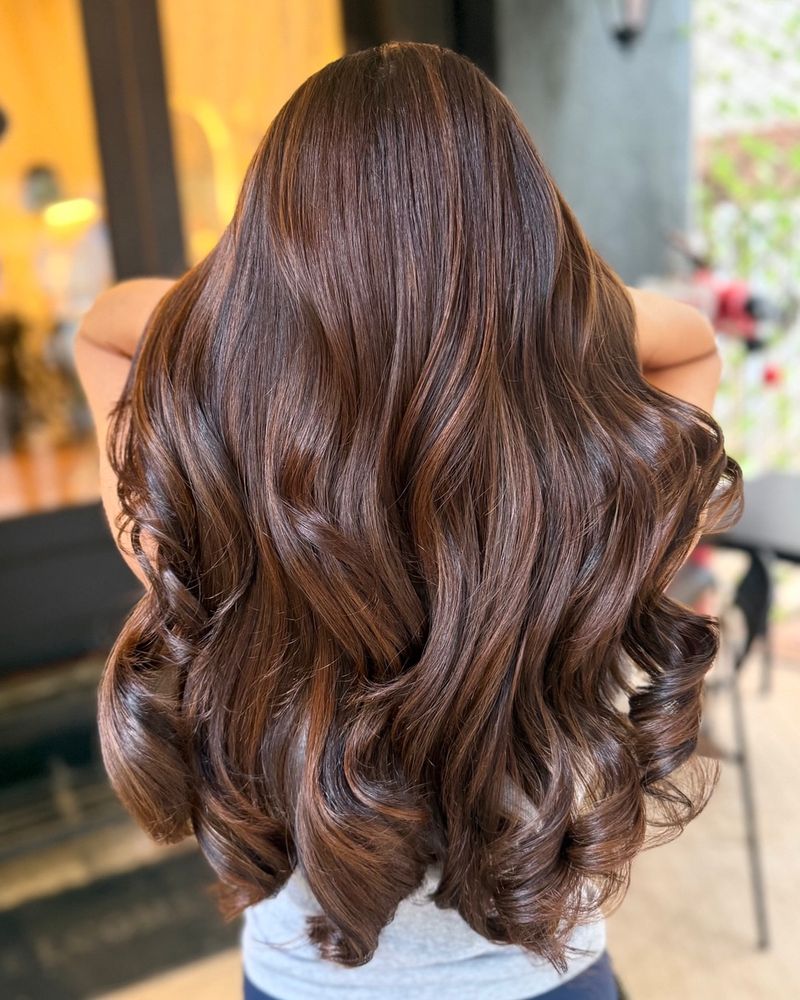 35. Glossy Chestnut Waves