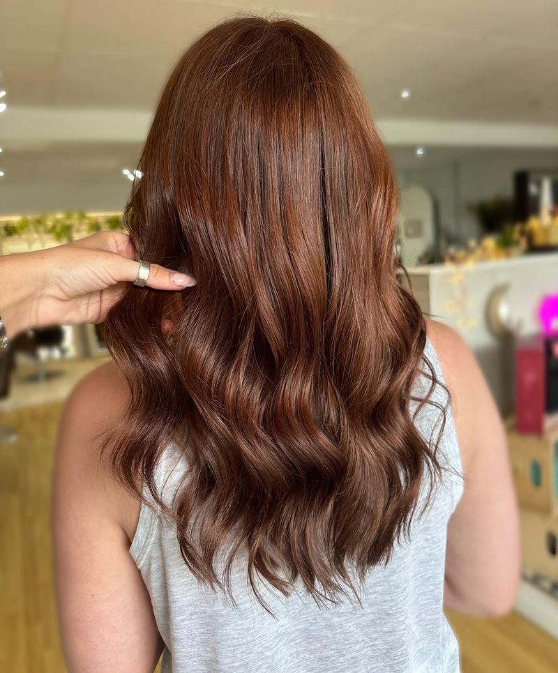 4. Glossy Copper Chestnut Waves