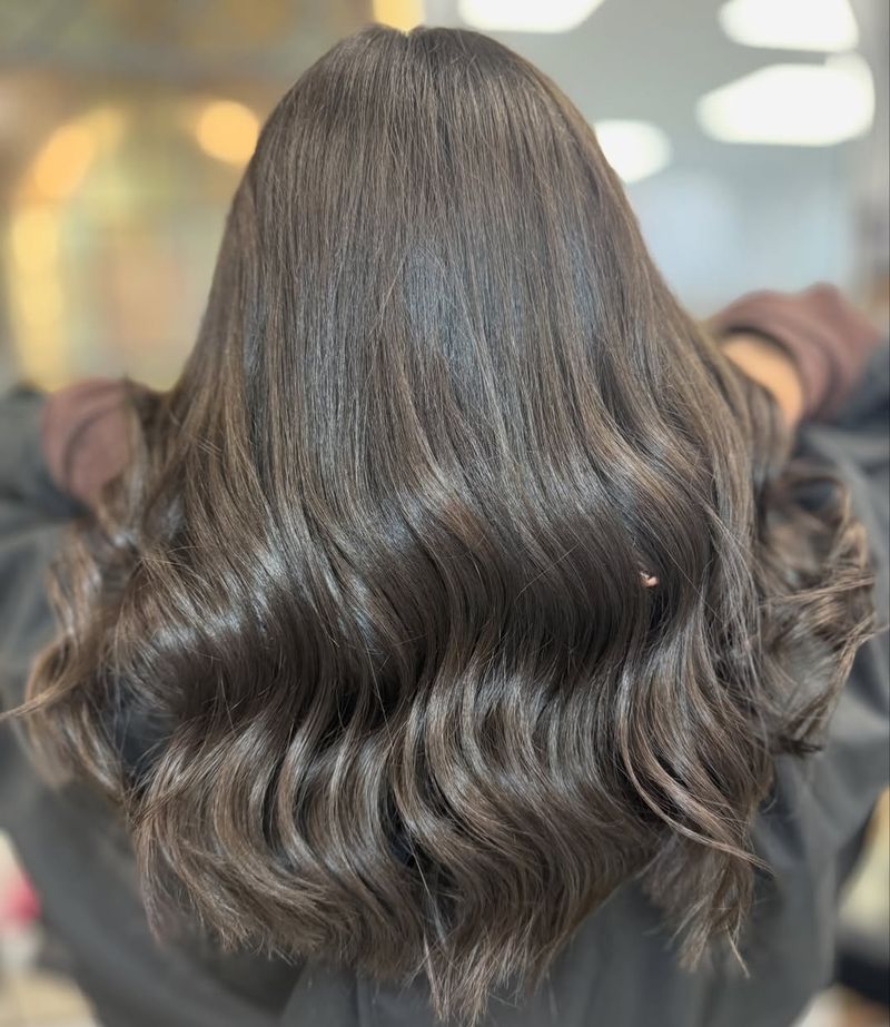 34. Glossy Long Espresso Waves