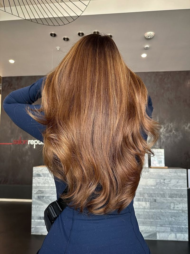 32. Glossy Toffee-Tinted Layers