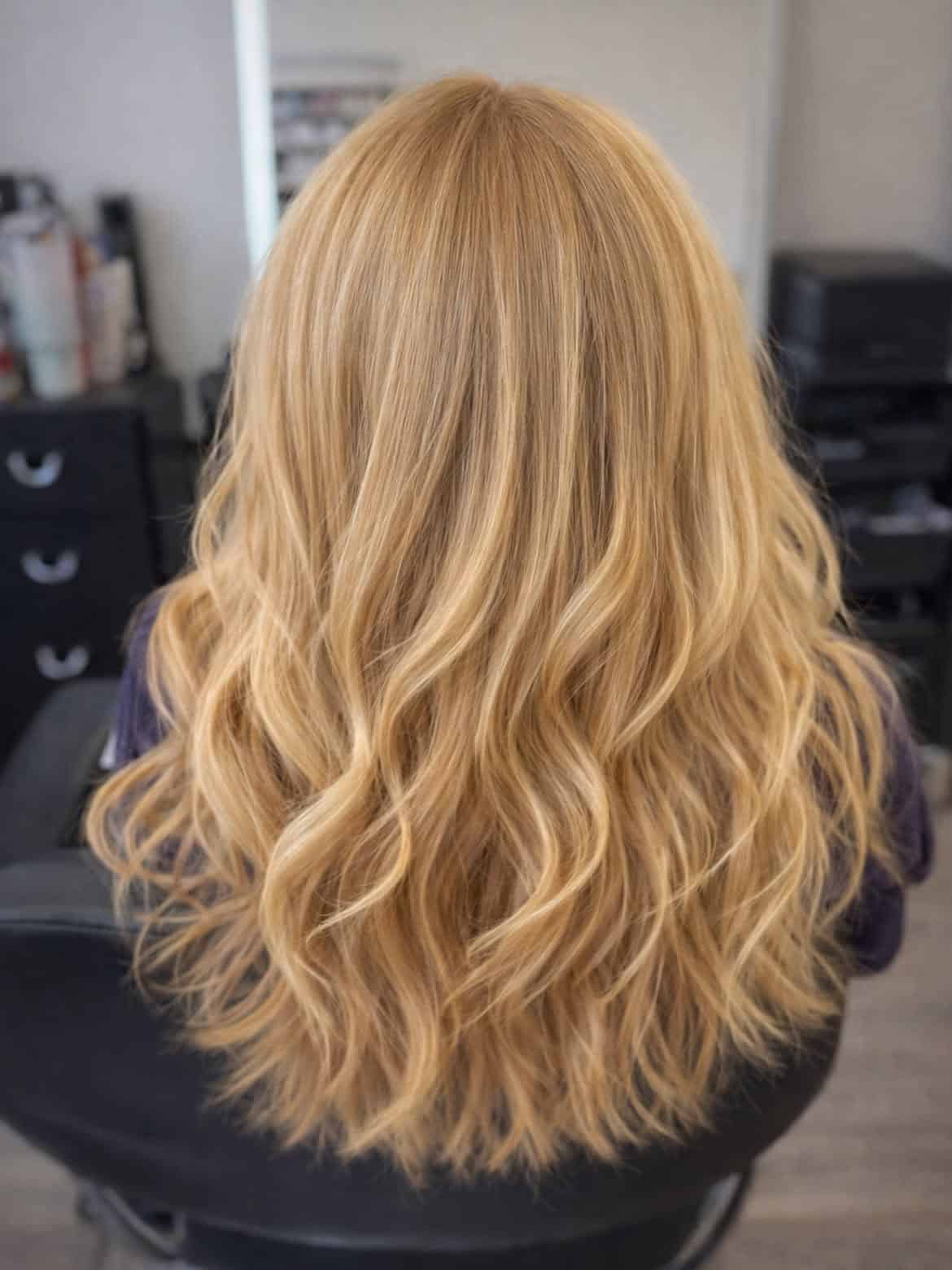 38. Golden Honey Cascading Waves