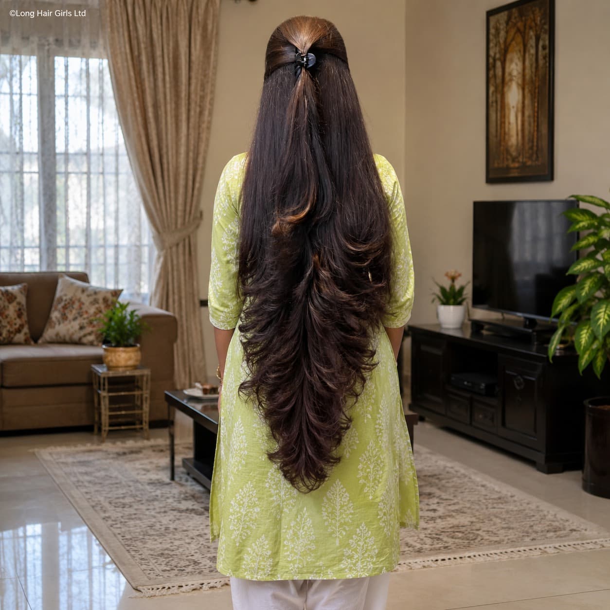 48. Half-Up V-Cut Layers with Soft Curls