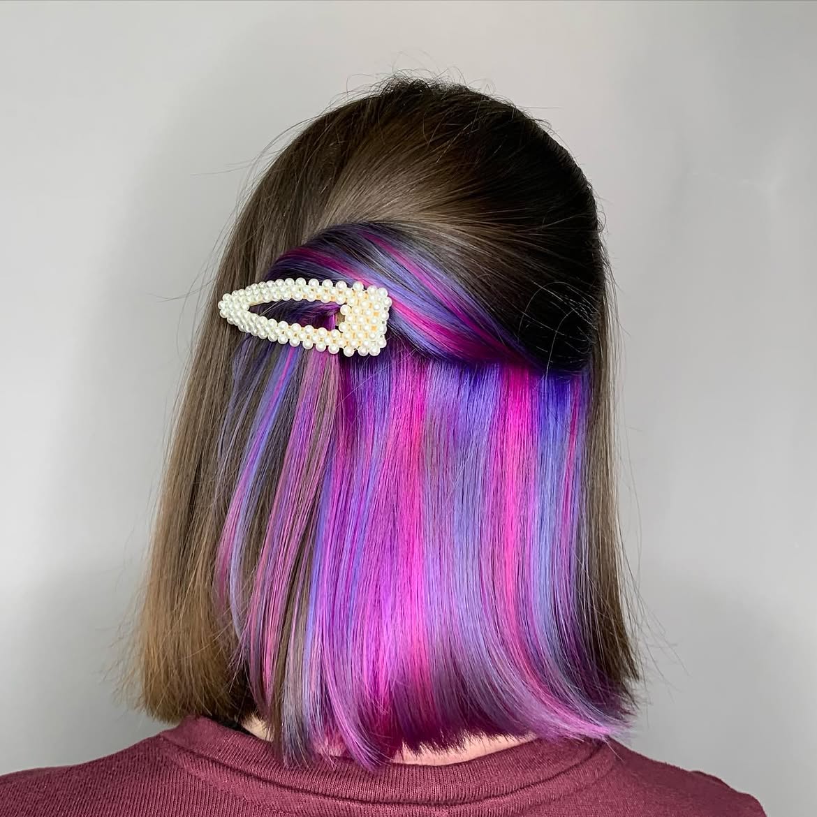 28. Hidden Magenta and Indigo Peekaboo Bob