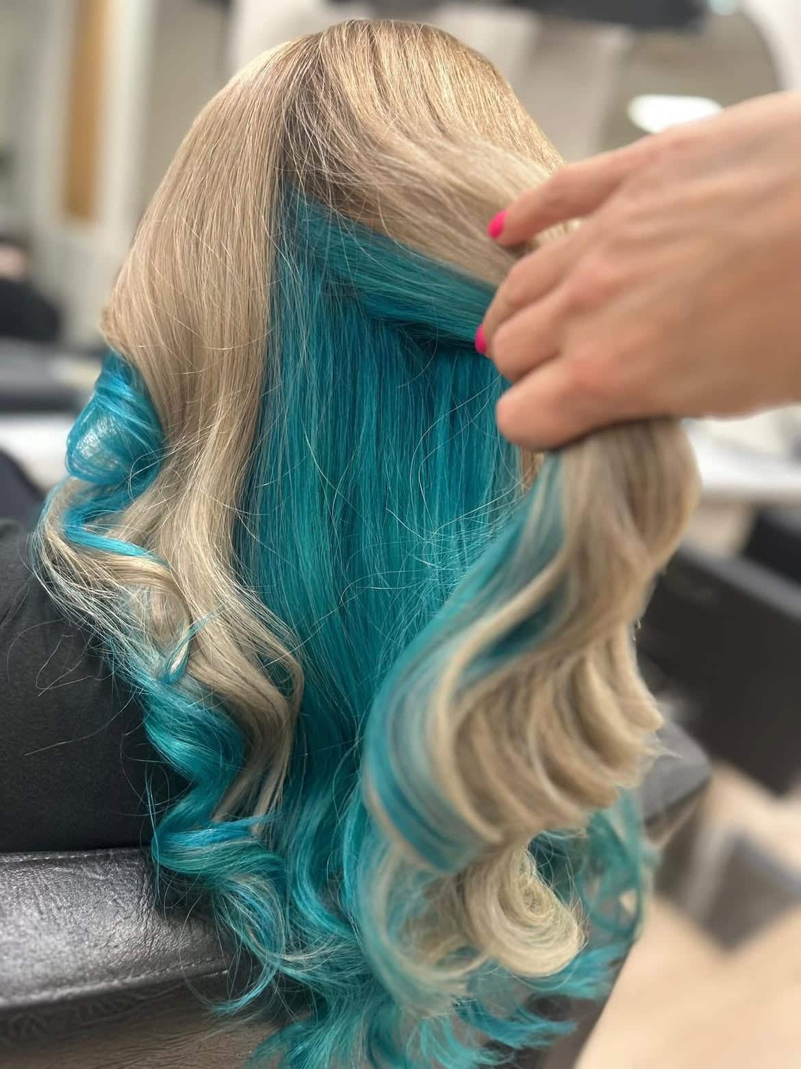 20. Hidden Turquoise Mermaid Panel with Blonde Waves