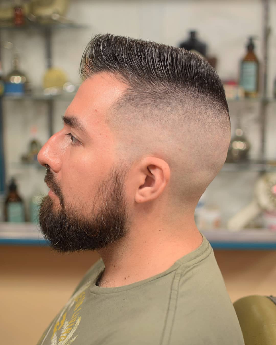 7. High Fade Flat-Top with Sharp Edges