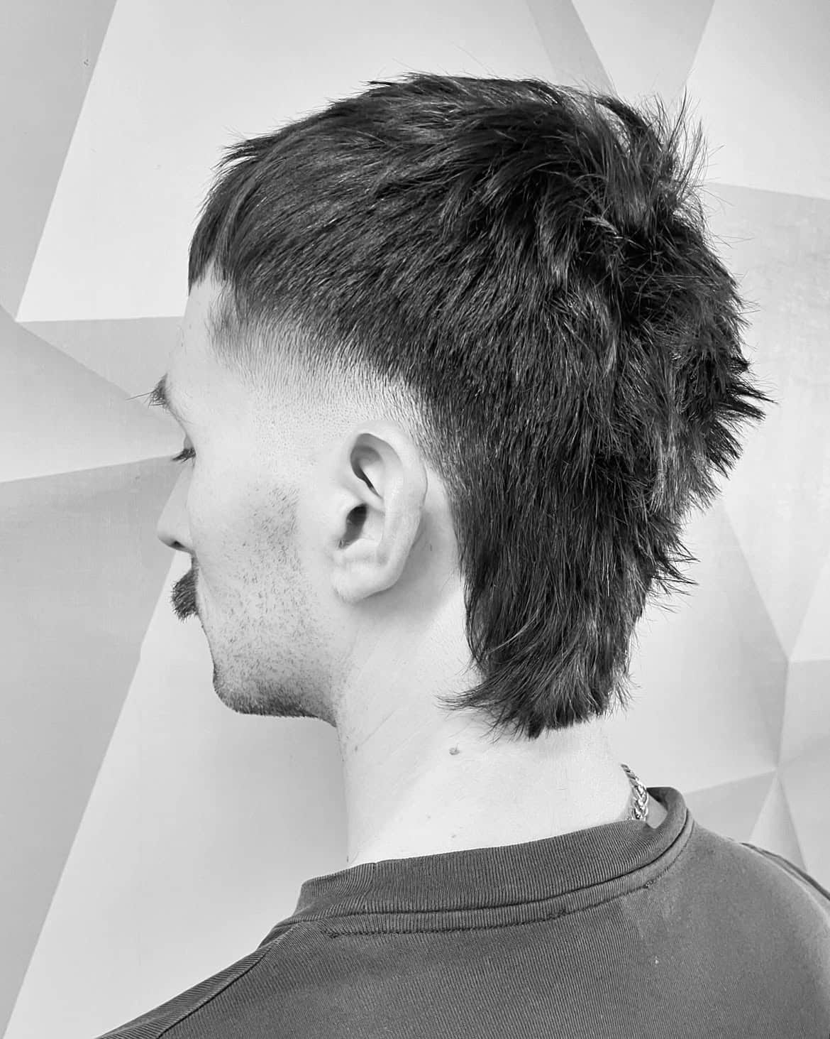10. High Fade Textured Short Mullet