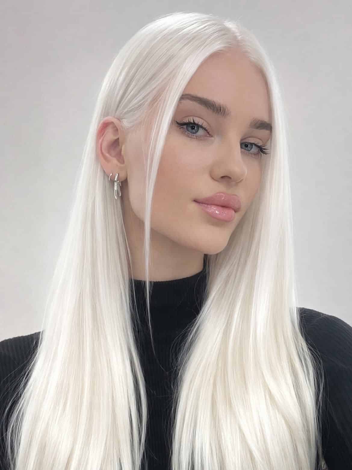 38. Ice White Middle Part