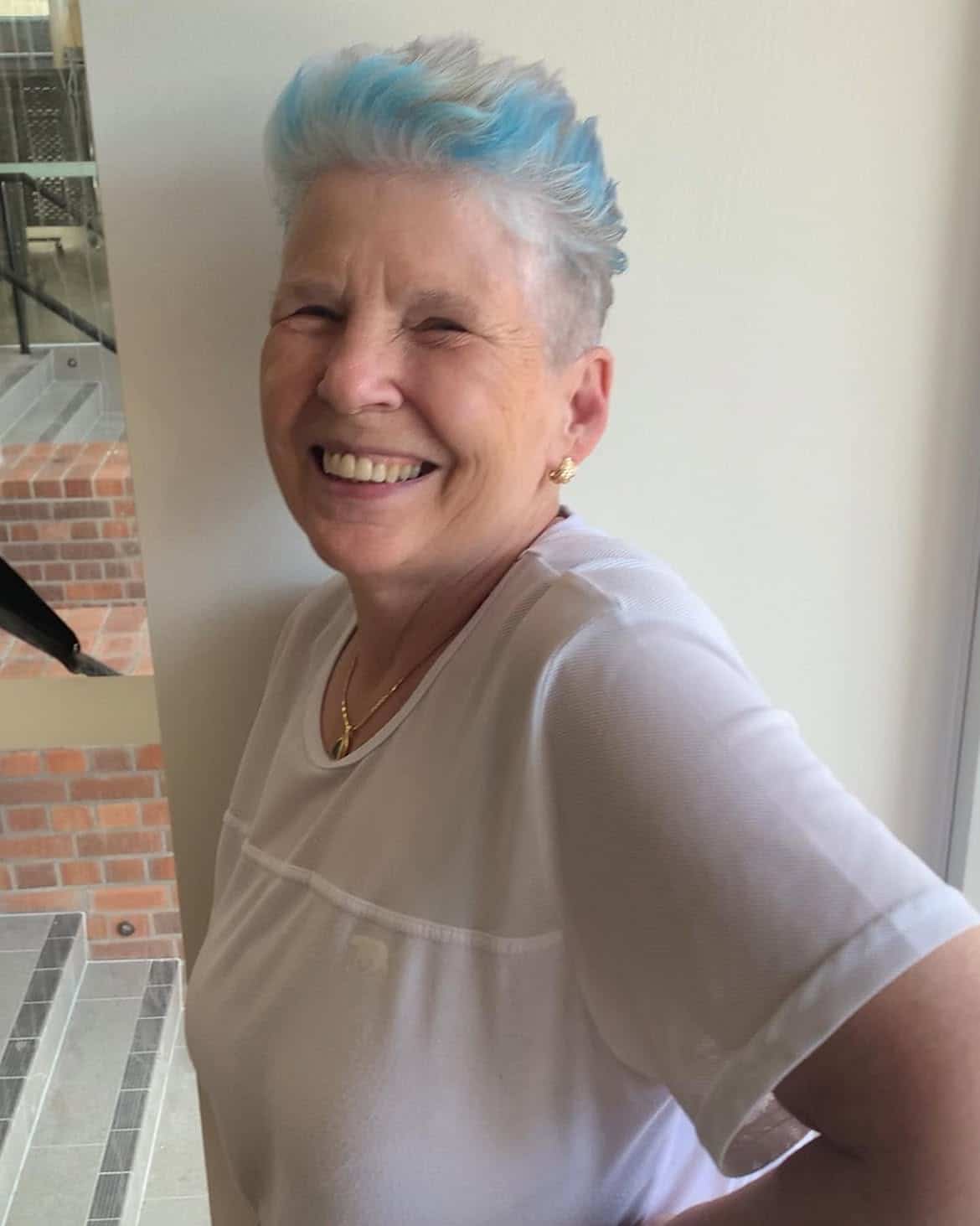 8. Icy Blue Fauxhawk Pixie