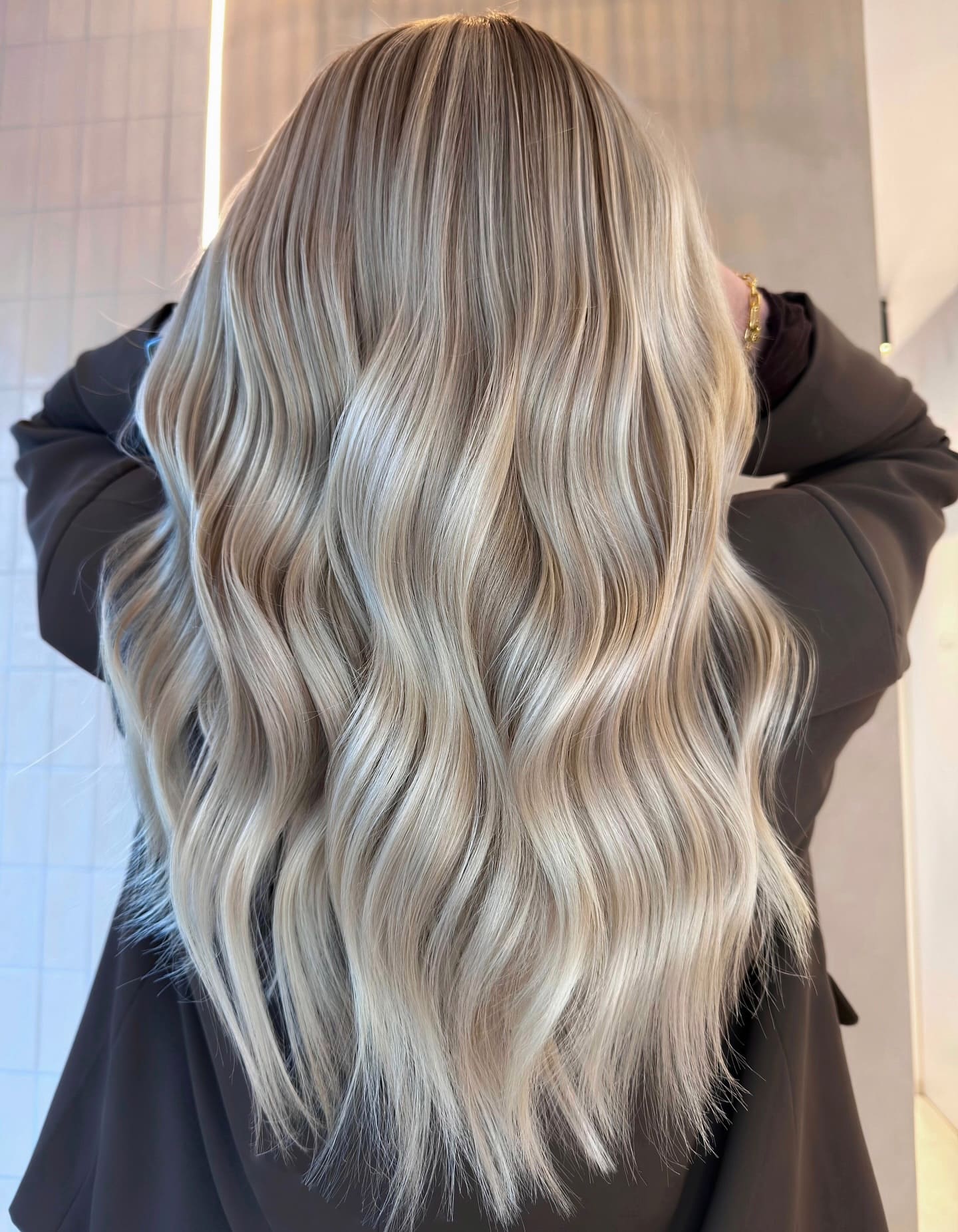 48. Icy Platinum Ribbon Balayage