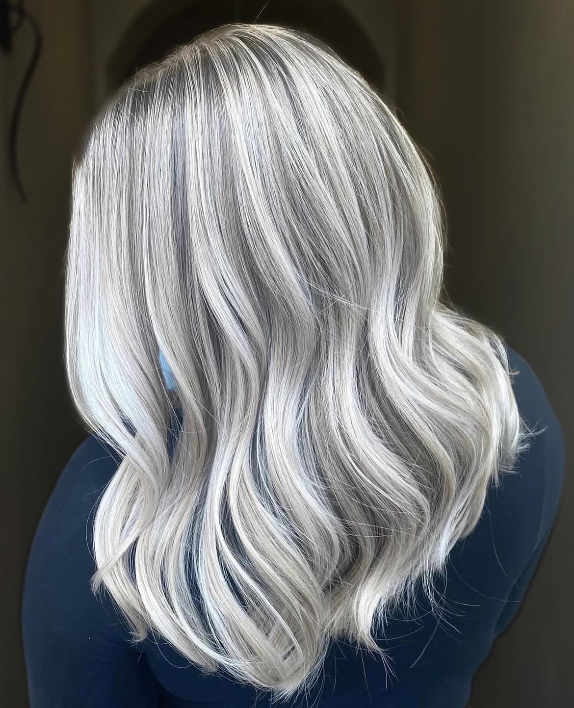 55. Icy Silver Waves with Dark Root Melt
