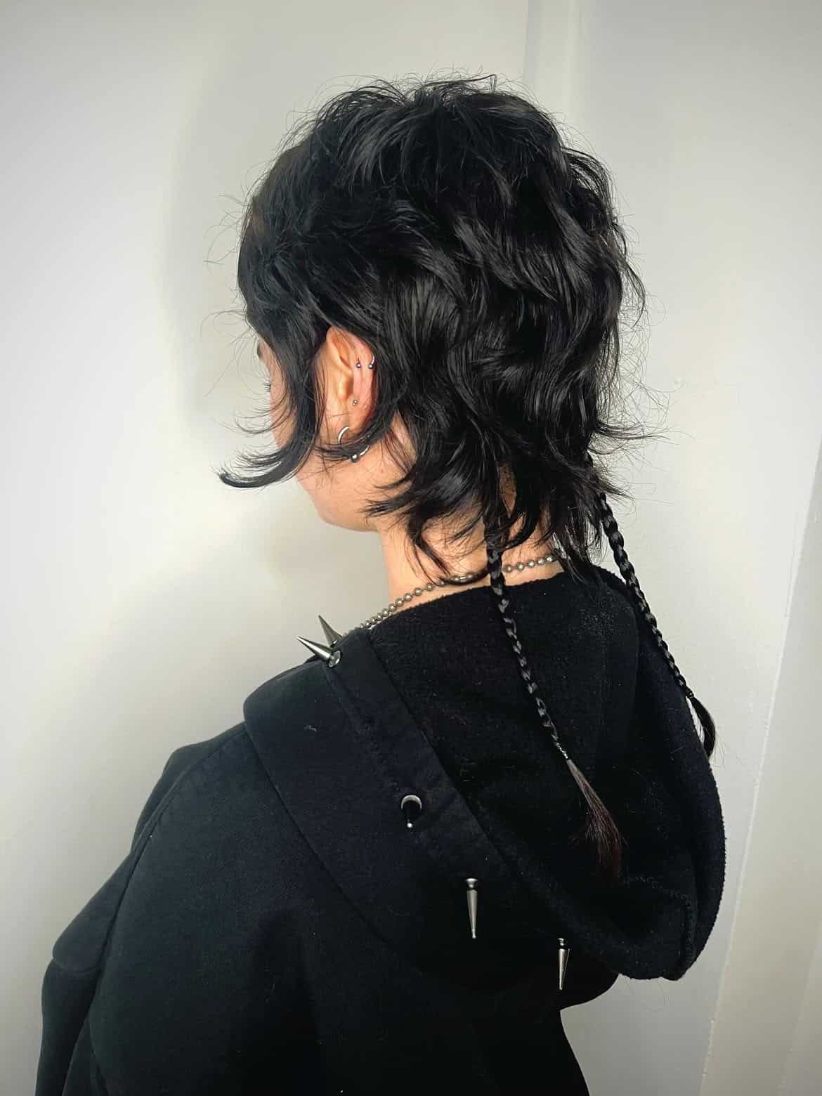 5. Inky Braided Pixie Mullet