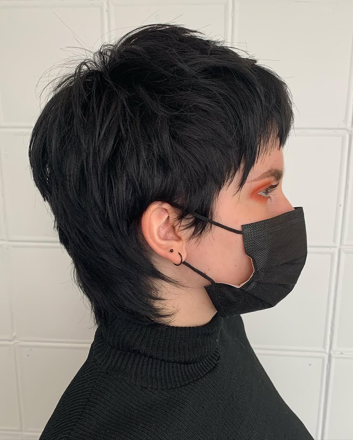 2. Jet Black Shaggy Mullet