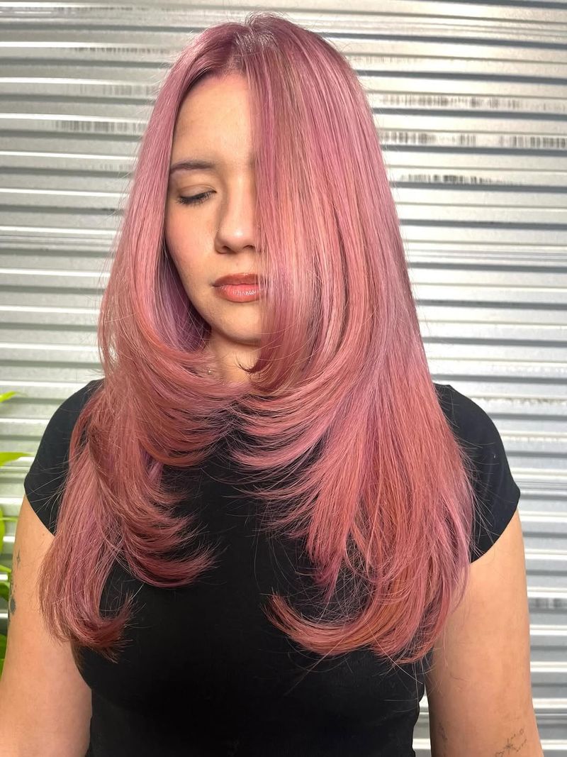 51. Layered Orchid Rose Gold Blowout