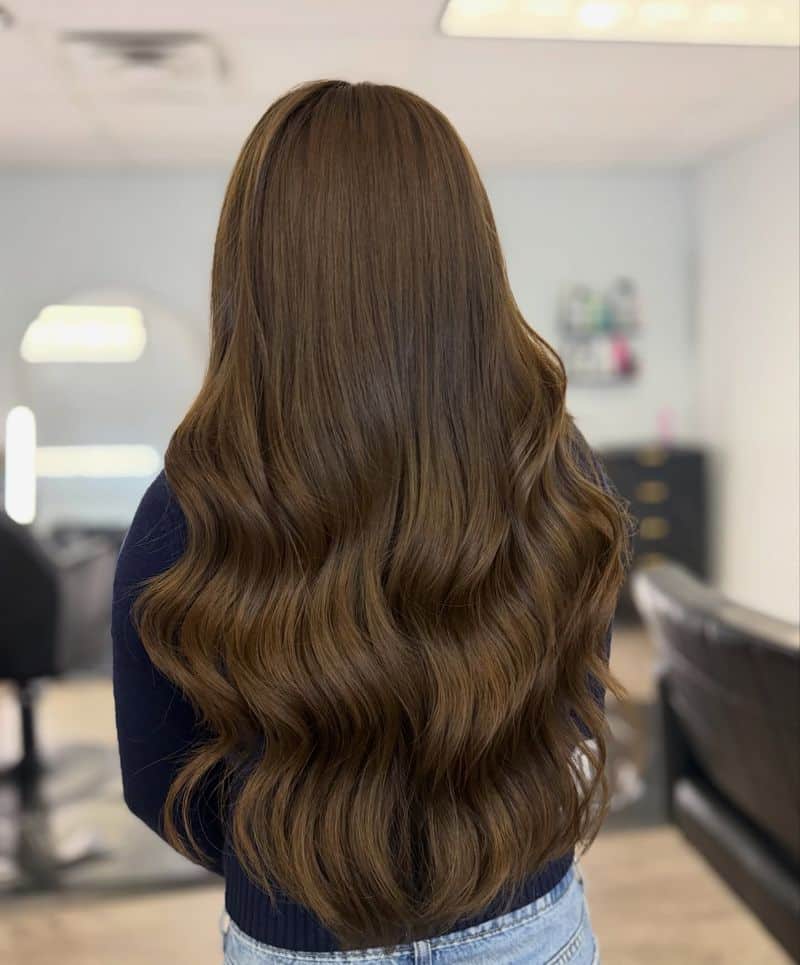 6. Long Chestnut Waves