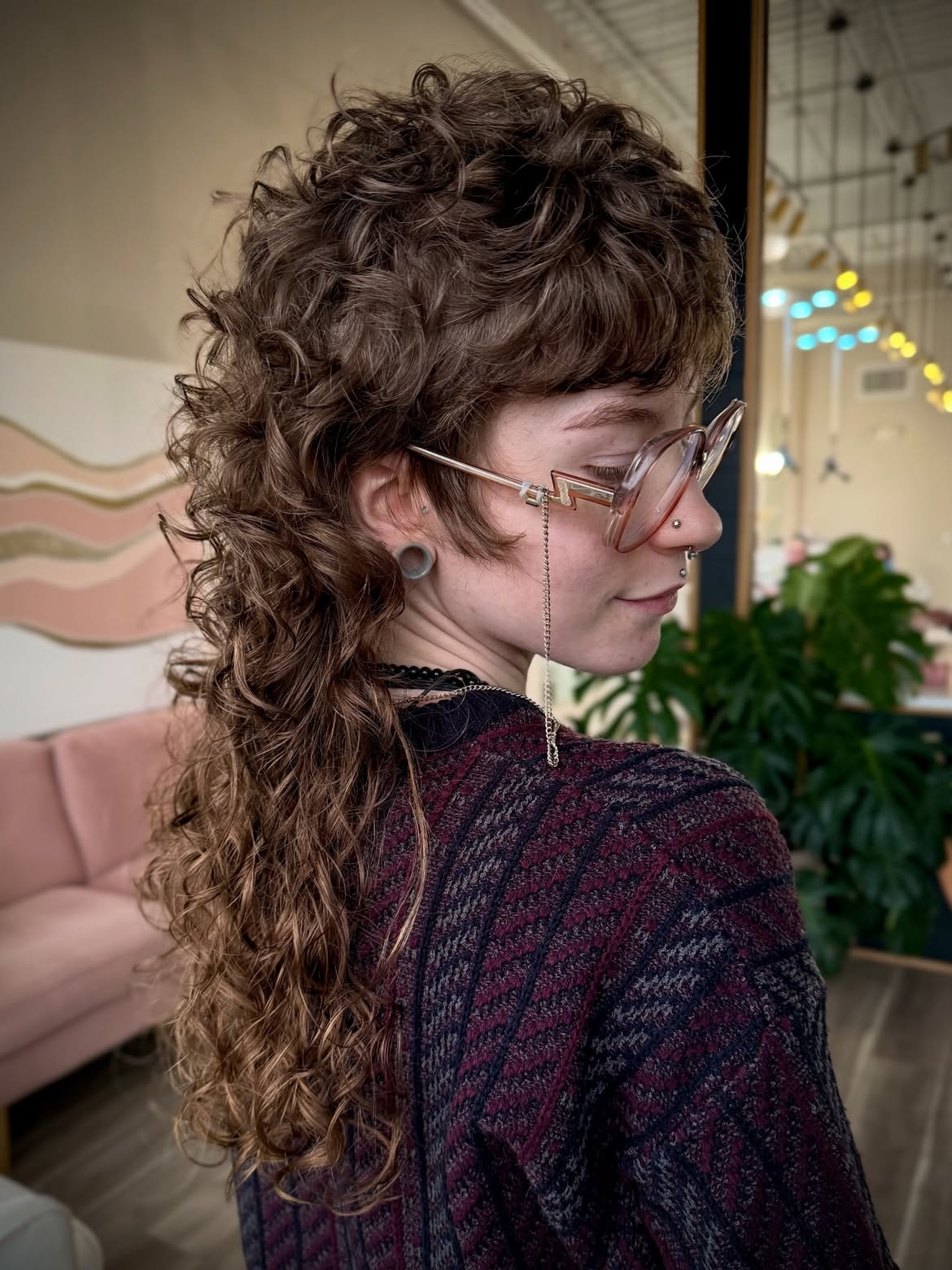 31. Long Curly Shag with Sideburns