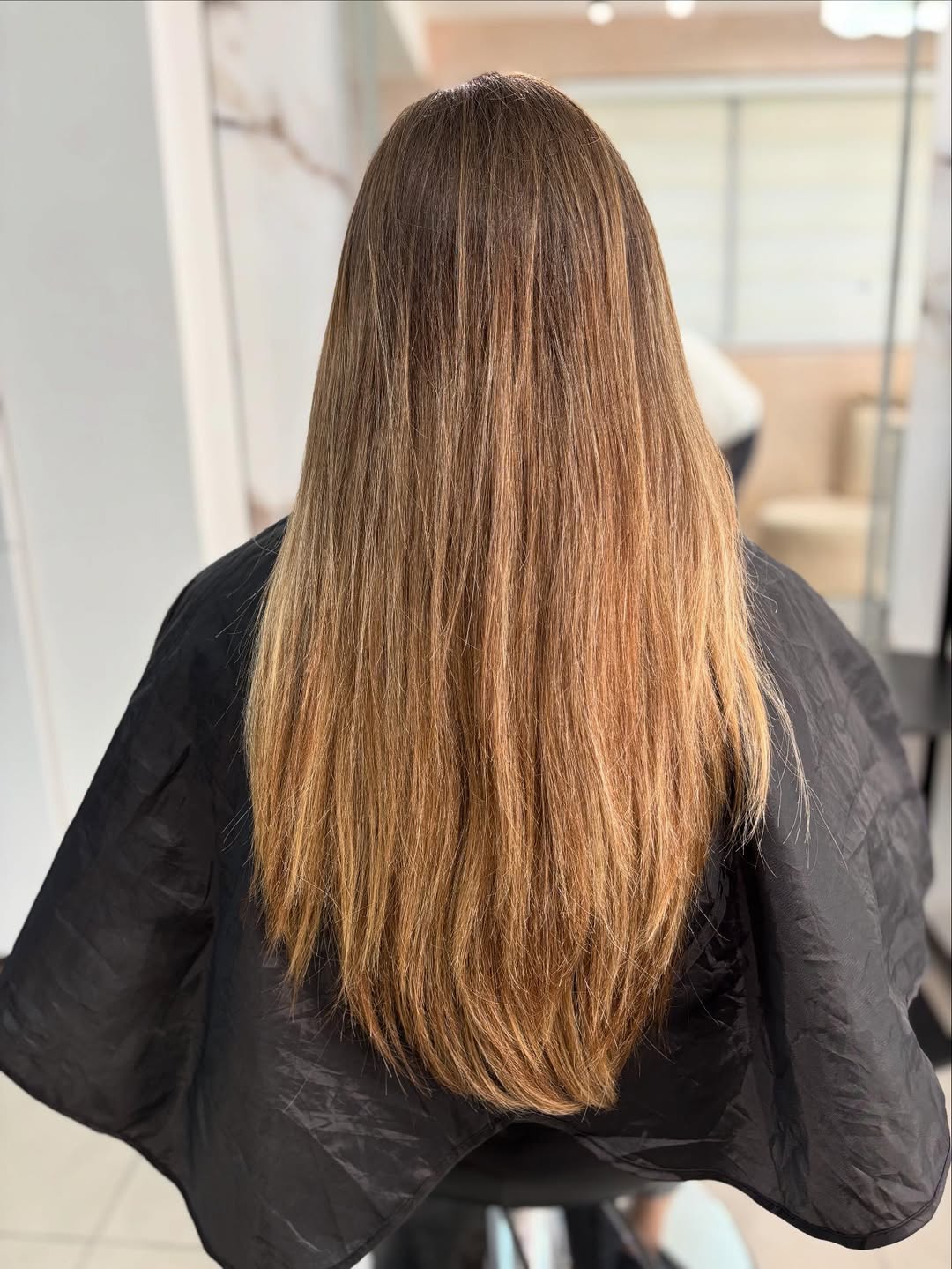 24. Long Golden Balayage Layers
