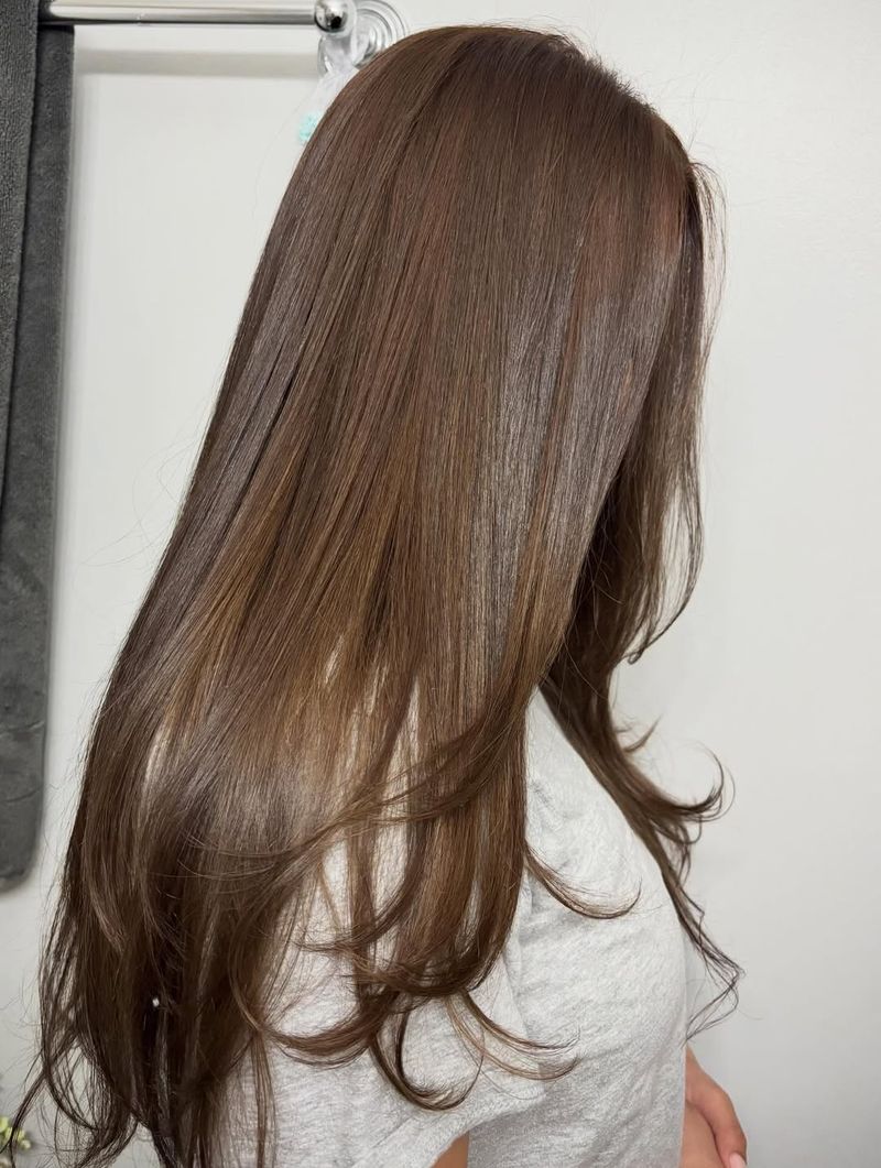 19. Long Layered Chestnut Tresses