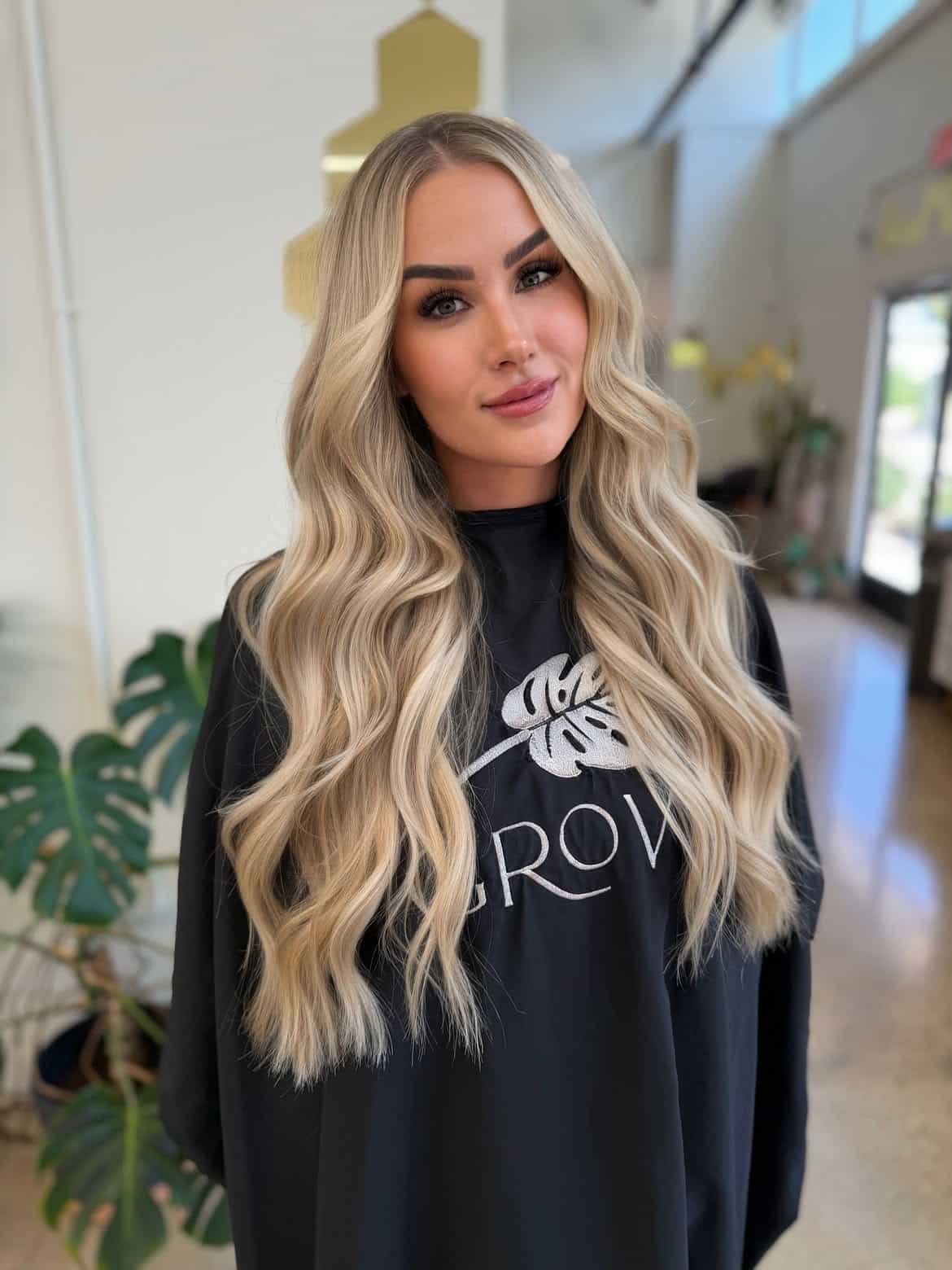 9. Long Rooted Champagne Blonde Waves