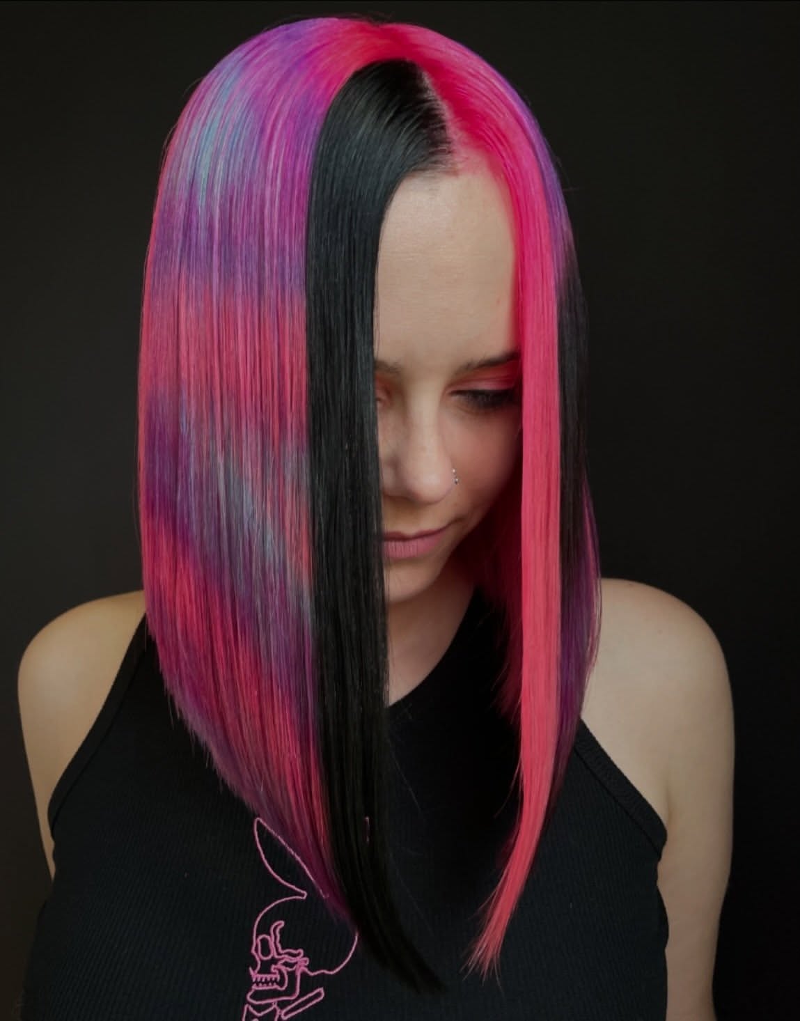 29. Magenta Crystal Split Dye Lob