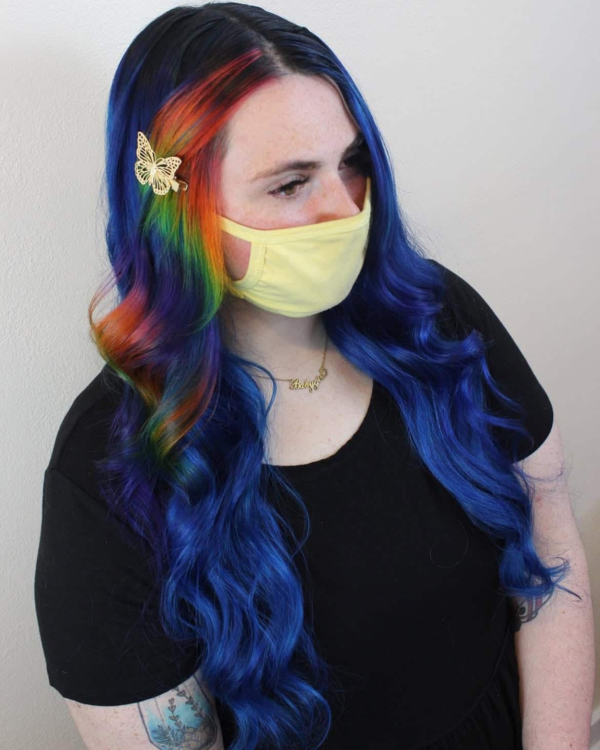 4. Mermaid Waves with Rainbow Face-Frame