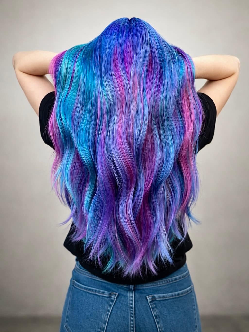 11. Mermaidy Blue and Violet Watercolor Waves