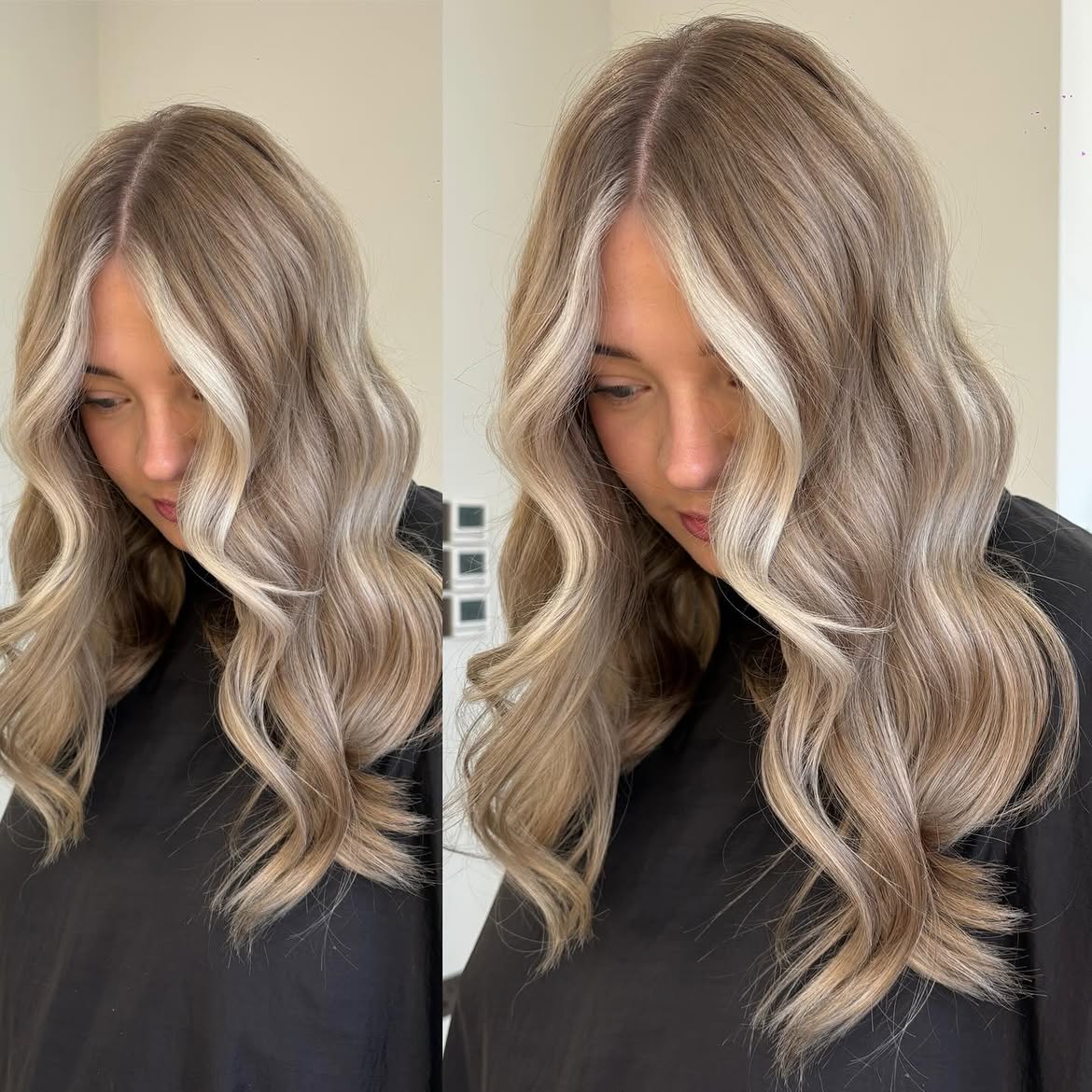 12. Money Piece Highlights with Soft Waves