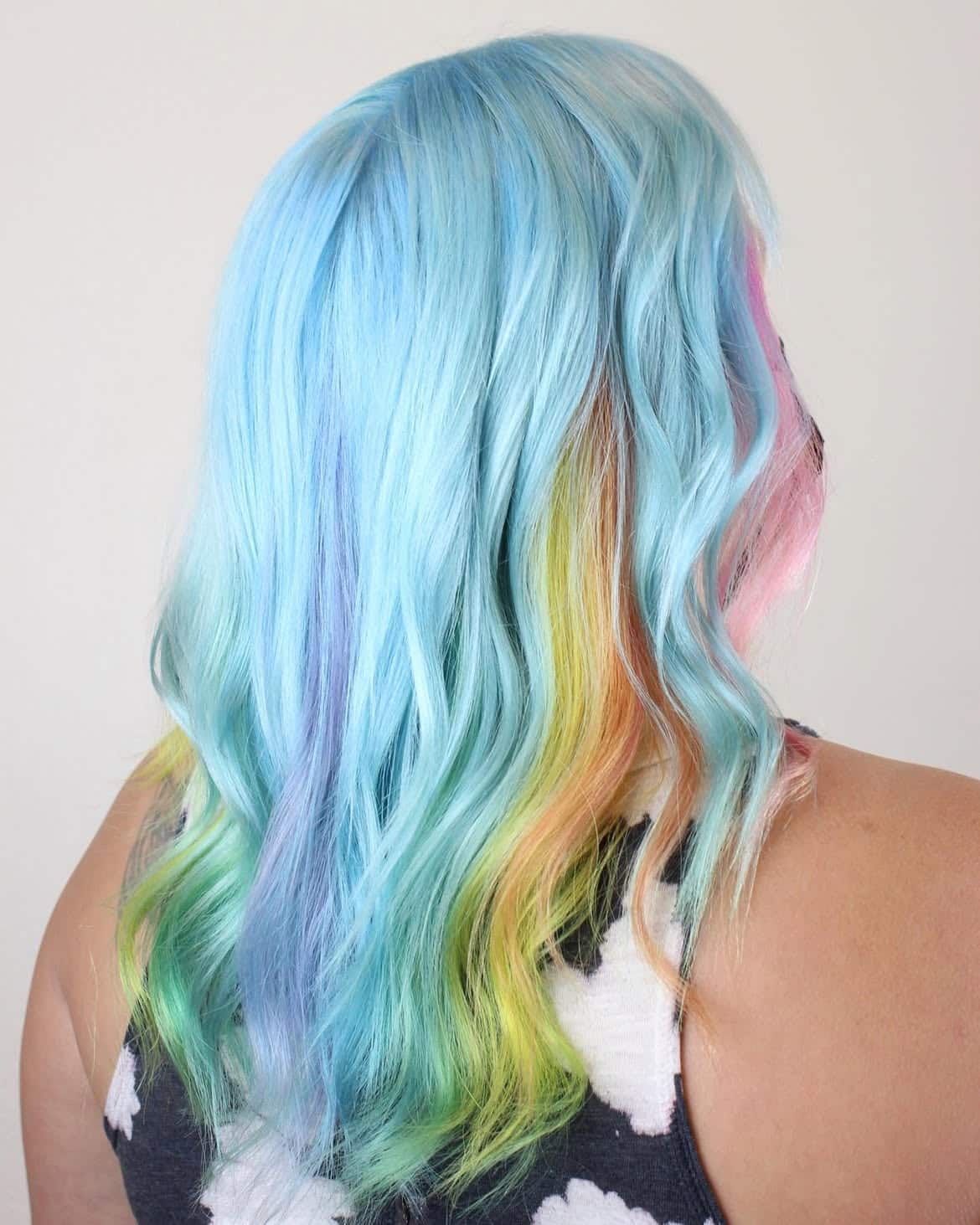 29. Pastel Blue with Rainbow Peekaboo Layers