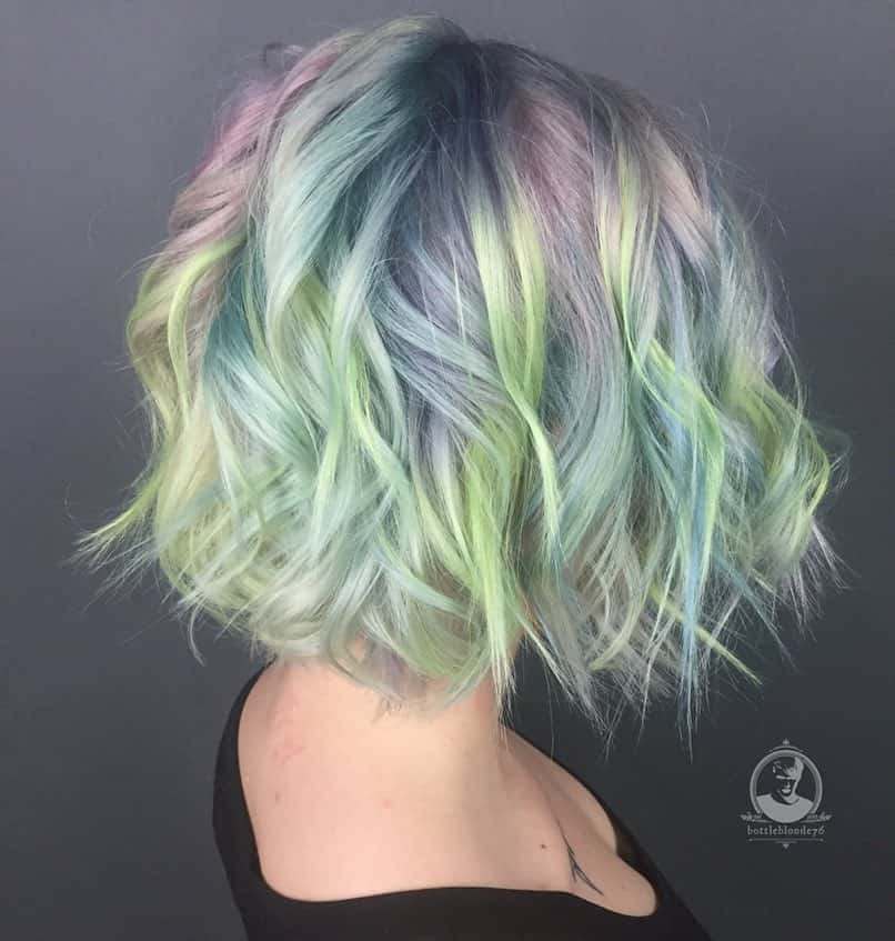 10. Pastel Mint Mermaid Bob