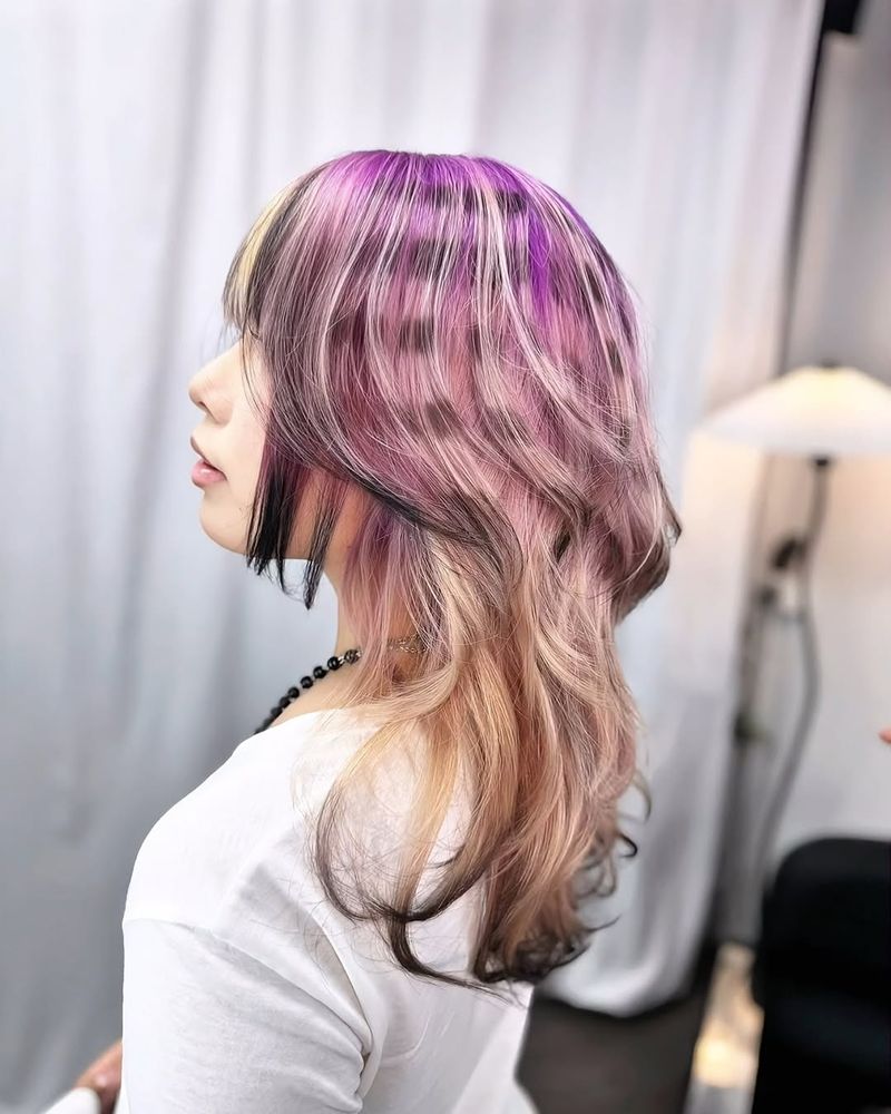 53. Pastel Purple and Dark Underlayer Wolf Cut