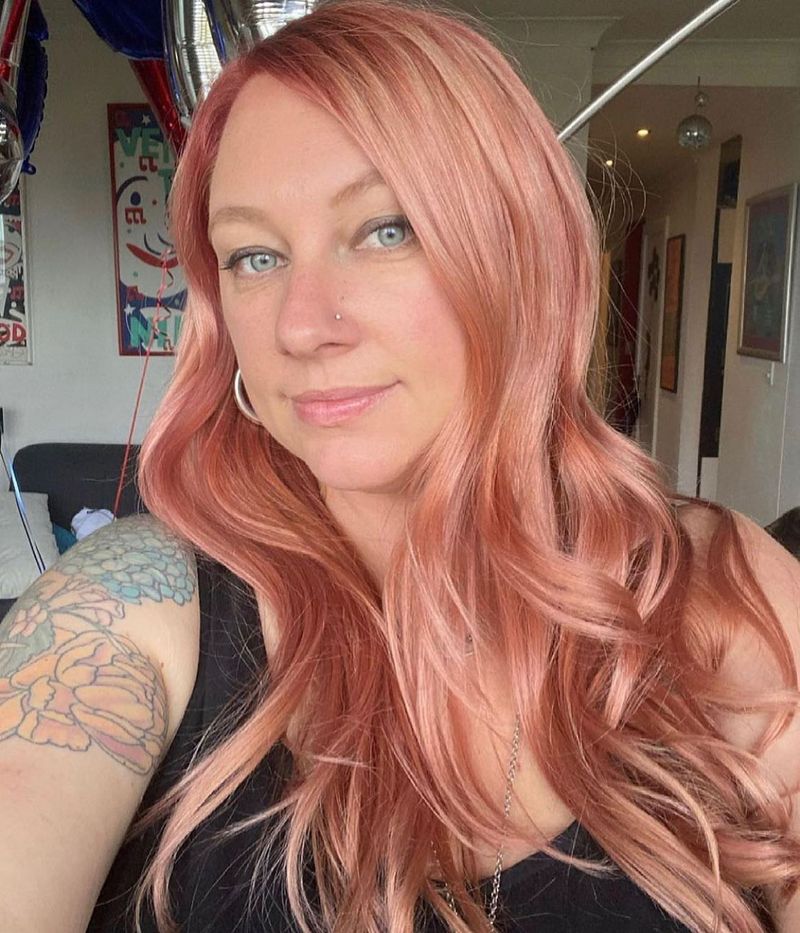 63. Peachy Metallic Waves