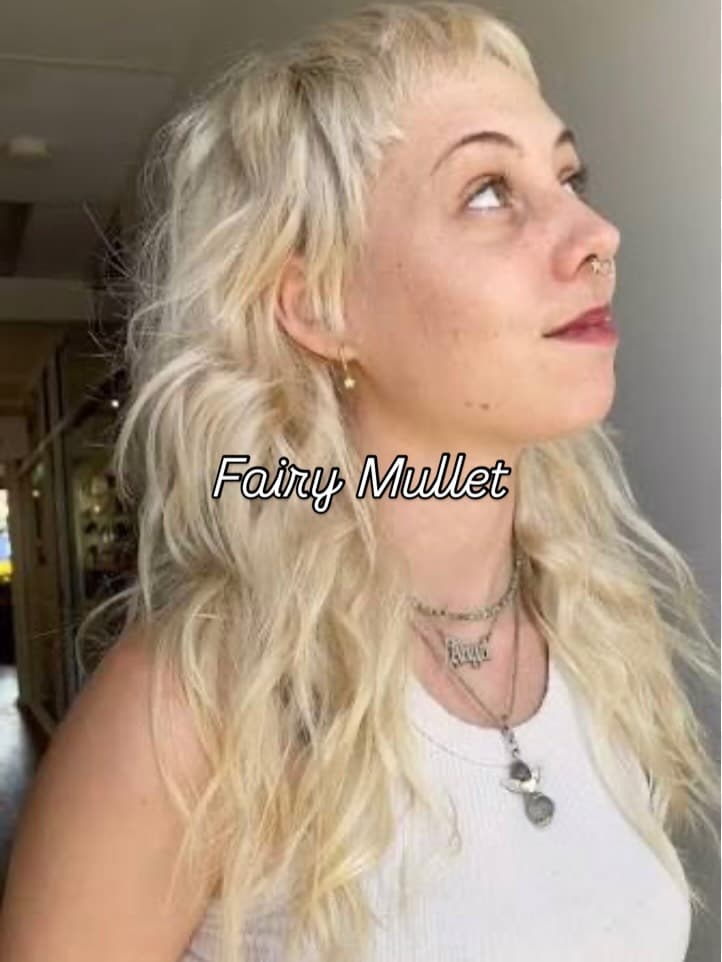 20. Platinum Fairy Mullet with Baby Bangs