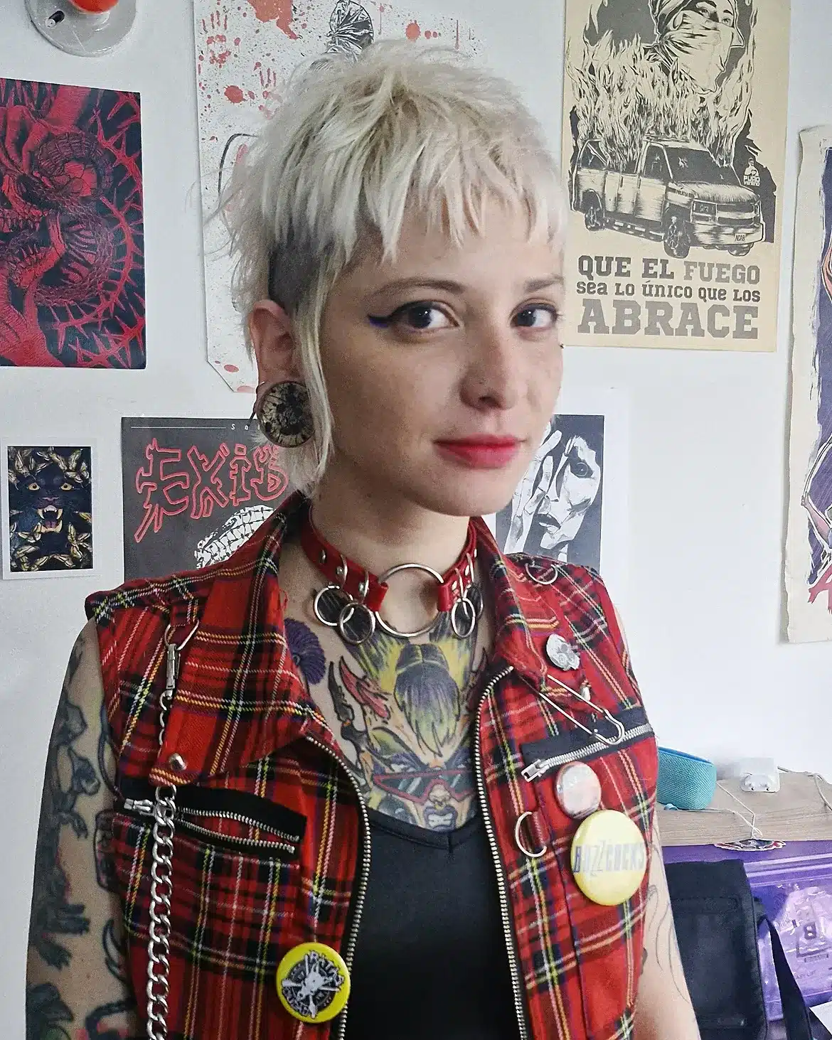 19. Platinum Punk Mullet with Shaved Sides