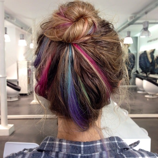 45. Playful Pastels in a Bun
