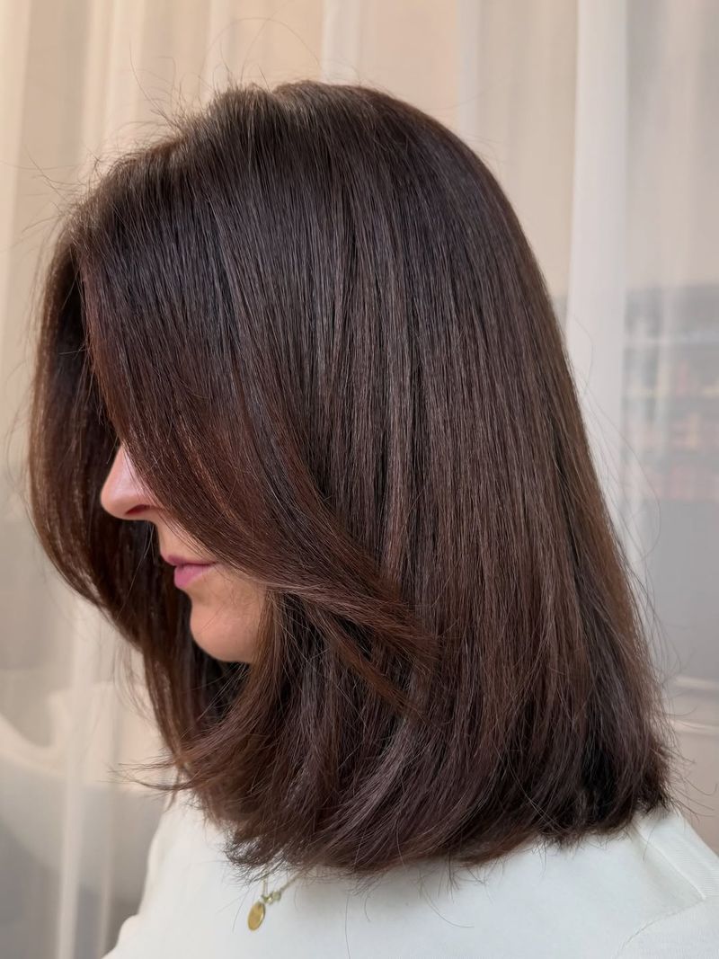 62. Polished Chestnut Lob with Soft Face-Framing