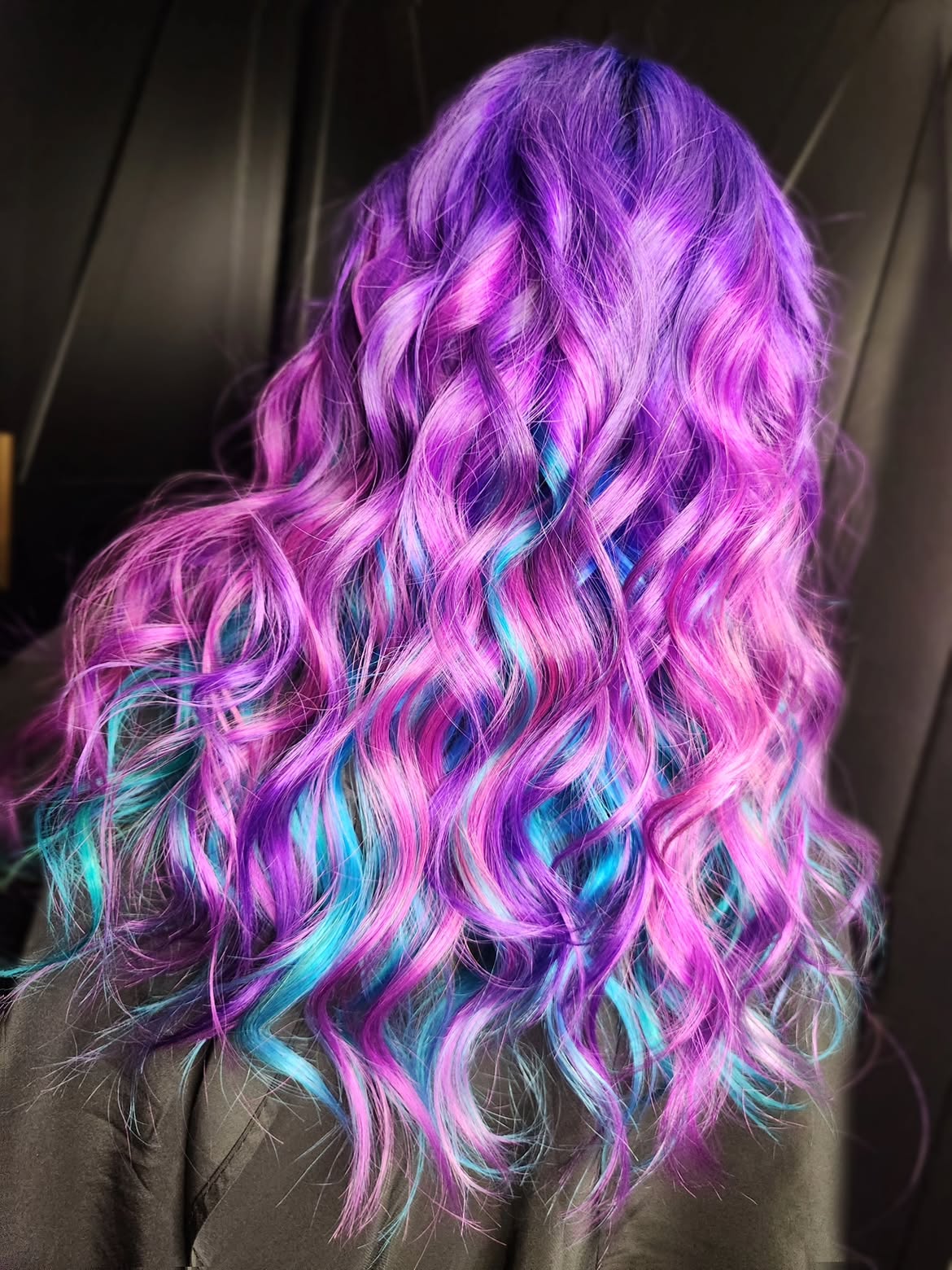 19. Purple Lagoon Waves with Aqua Peekaboo Streaks