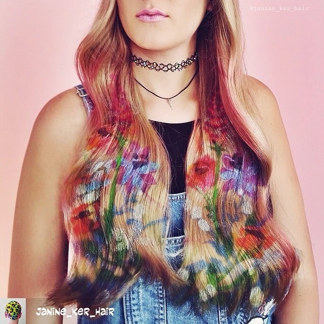 9. Rainbow Floral Flick