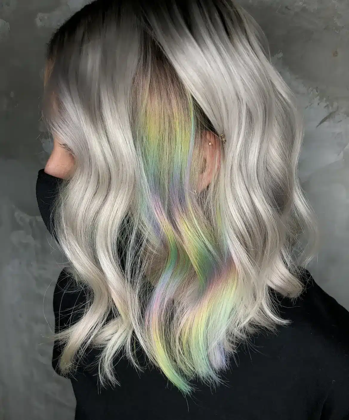 37. Rainbow Hues on a Soft Silver Base
