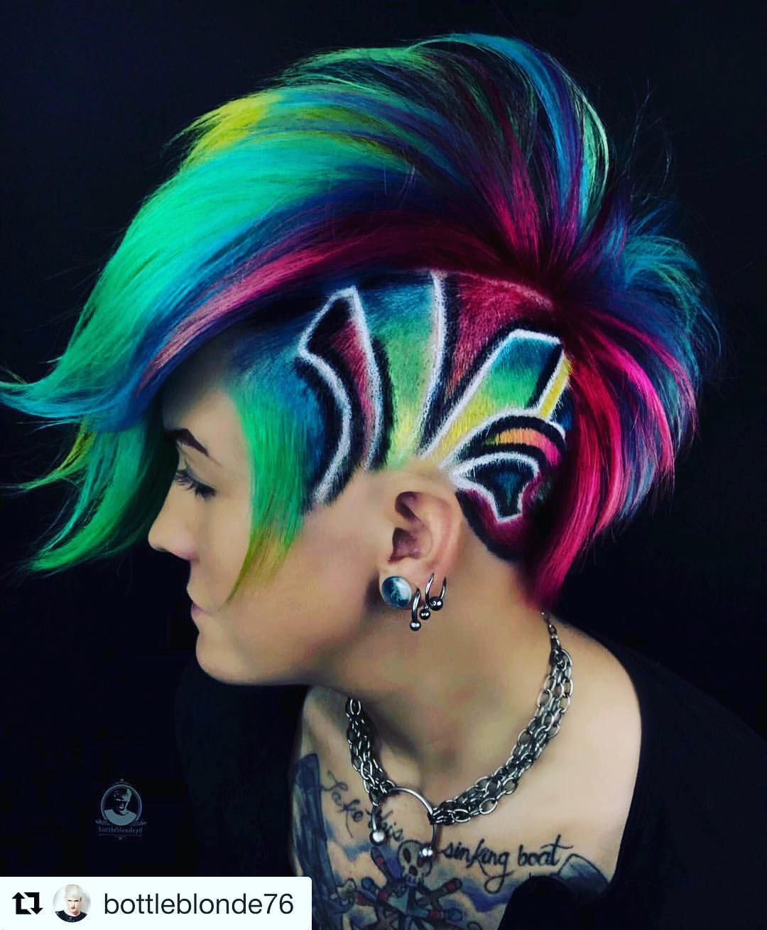 26. Rainbow Mohawk with Graphic Designs