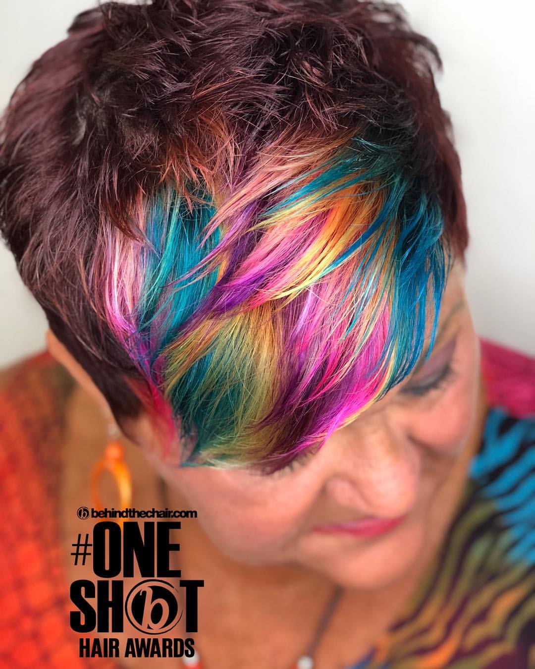 27. Rainbow-Swept Burgundy Pixie