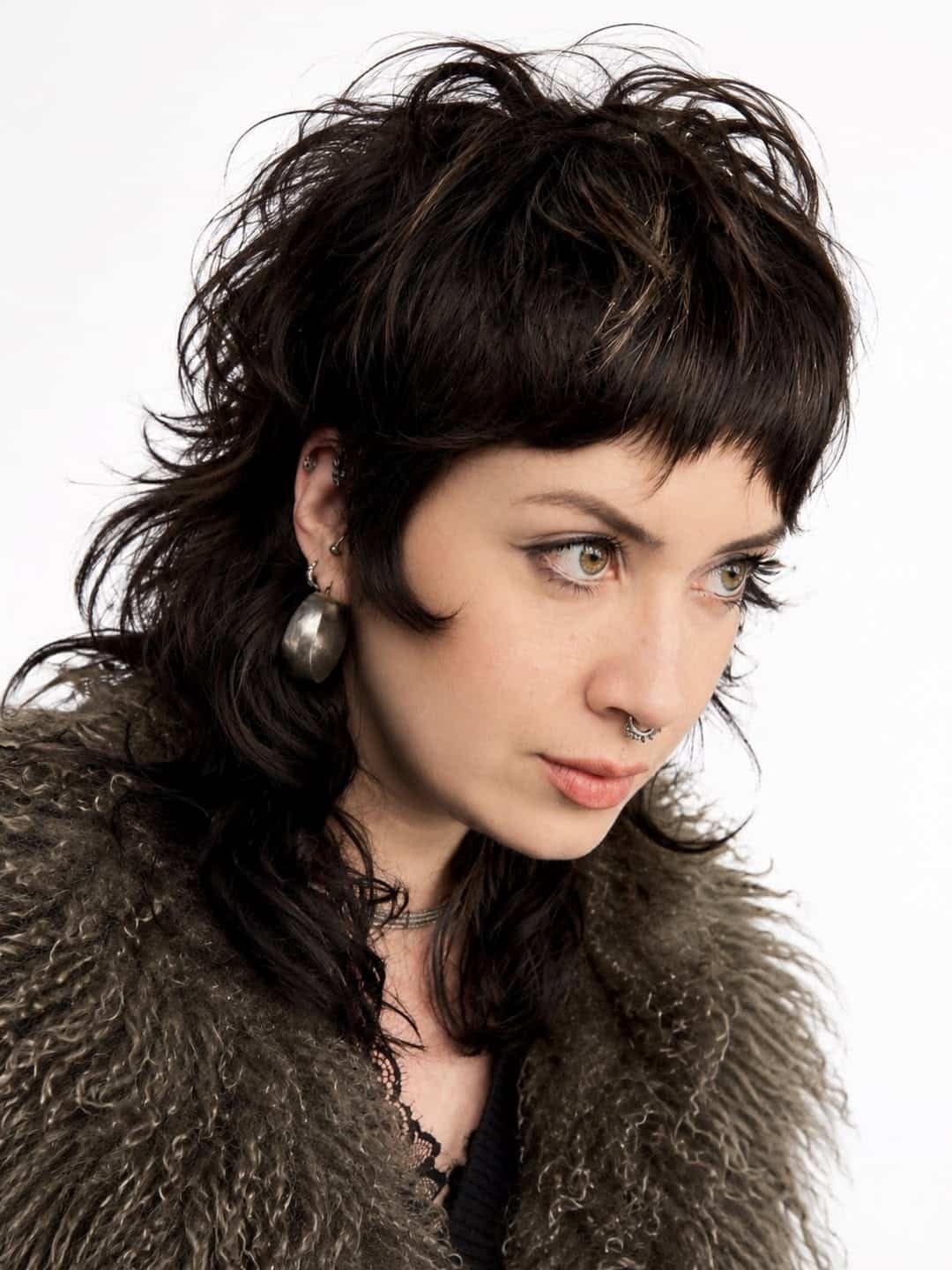45. Razor-Shag Mullet with Baby Bangs
