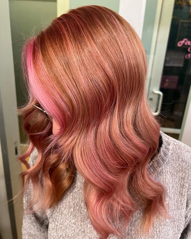 25. Rose Gold with Bubblegum Pink Money Pieces