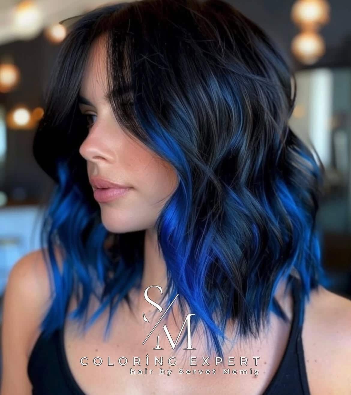 29. Sapphire Dip-Dye Waves