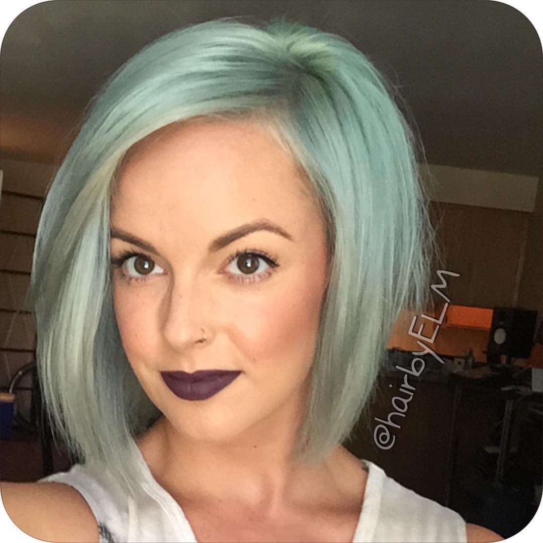 24. Seafoam Mint Angled Bob