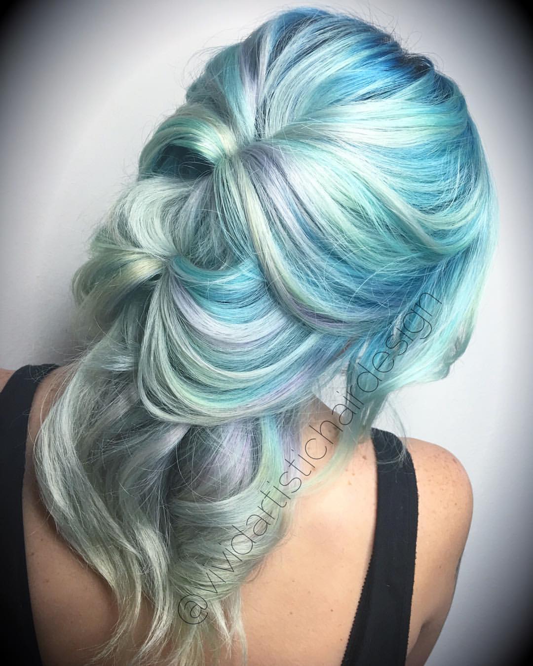 11. Seafoam Pull-Through Braid with Icy Blue Ribbons