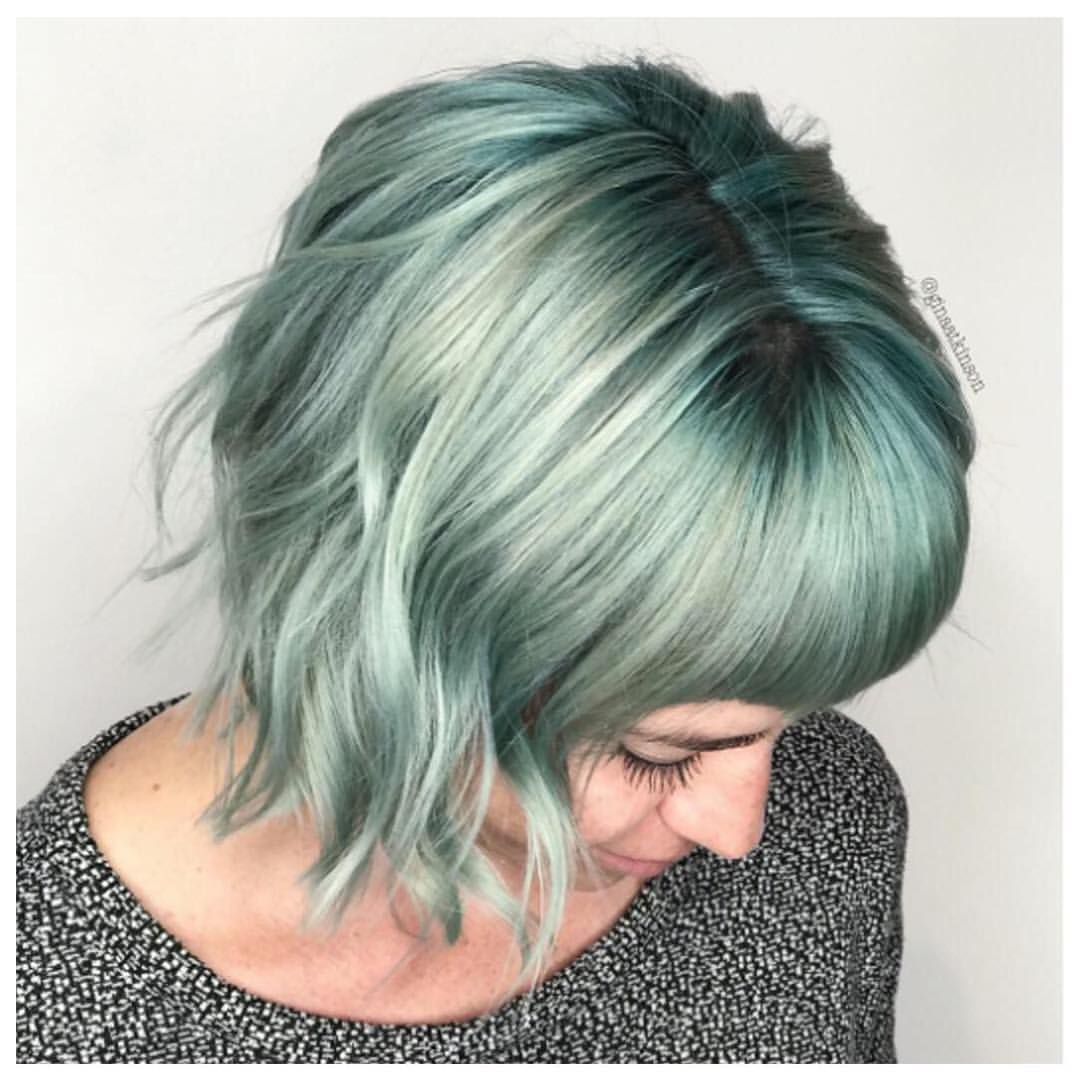 35. Seafoam Shag with Dark Roots