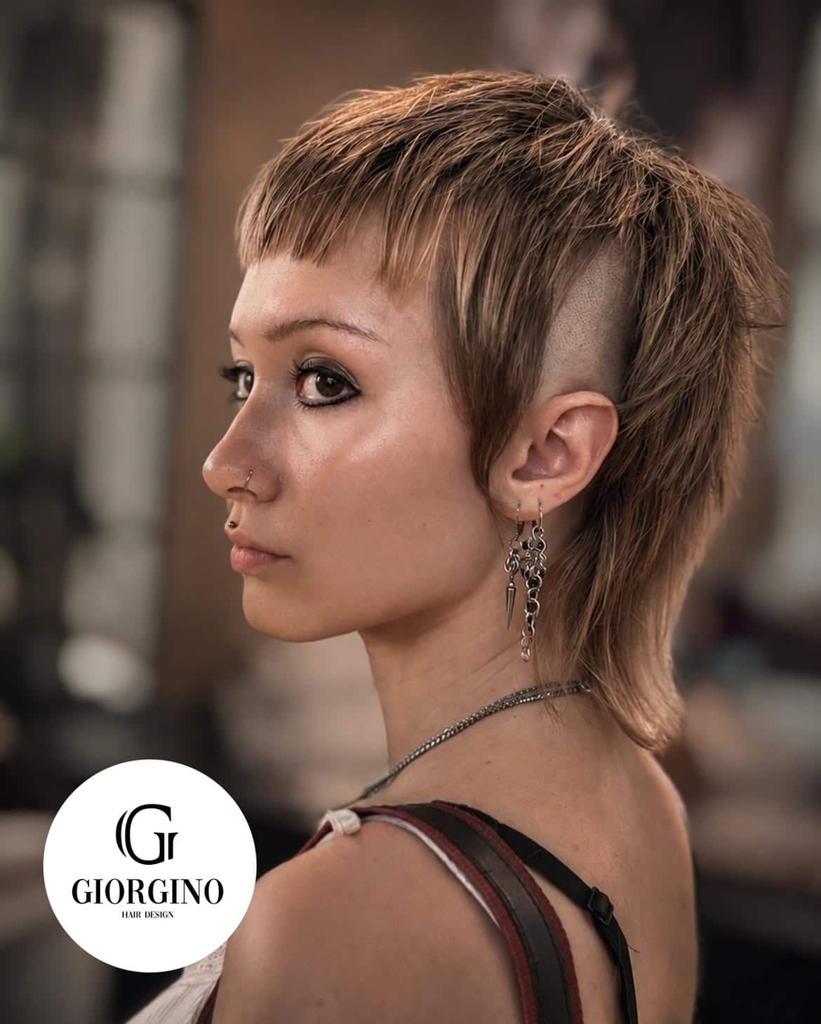 10. Shaved-Side Baby Bang Mullet