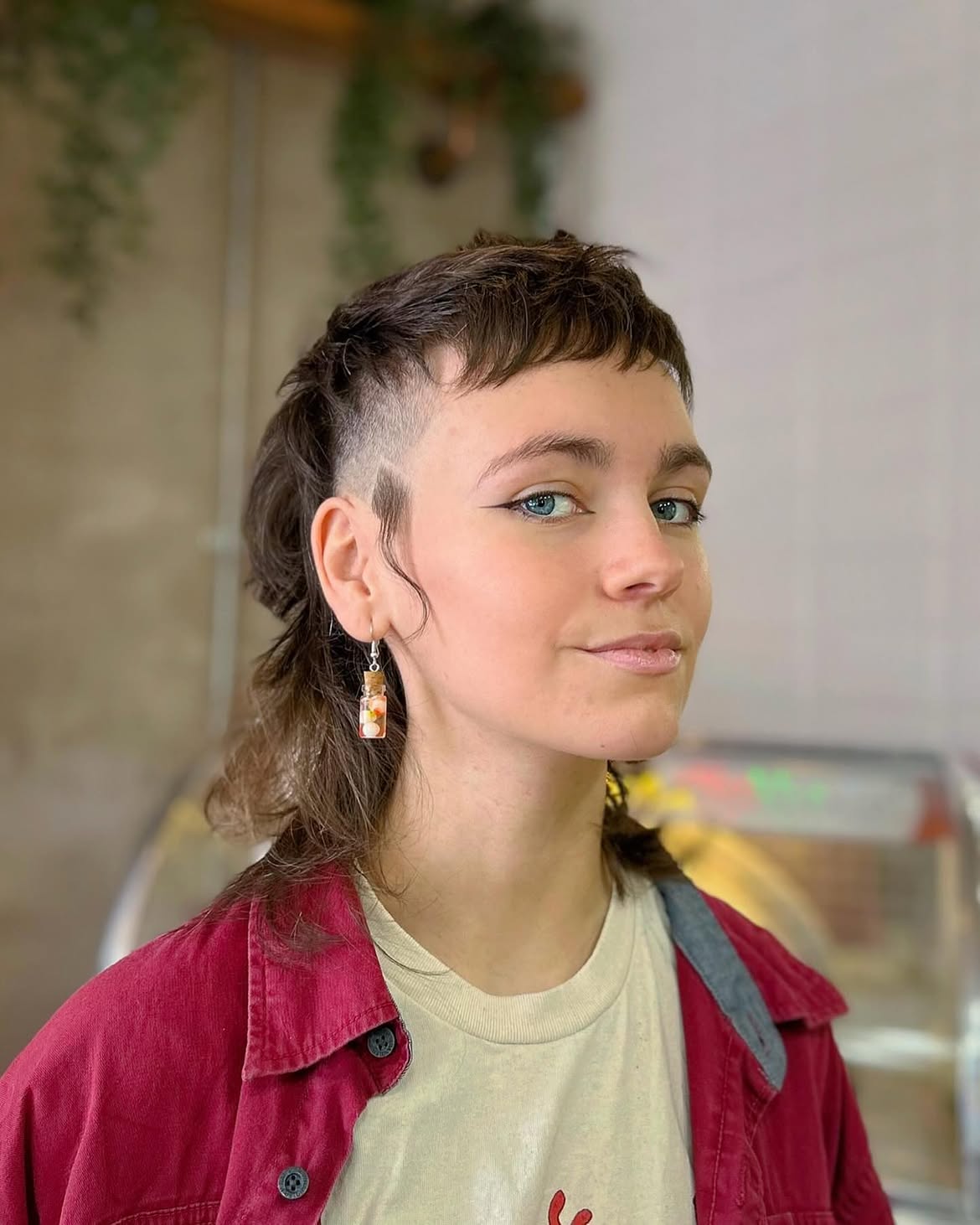5. Shaved-Side Baby Bang Mullet